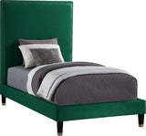 Harlie Velvet Bed - Chic Contemporary Design with Elegant Brass Nailheads & Sophisticated Style