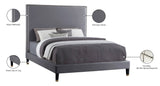 Harlie Velvet Bed - Chic Contemporary Design with Elegant Brass Nailheads & Sophisticated Style