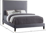 Harlie Velvet Bed - Chic Contemporary Design with Elegant Brass Nailheads & Sophisticated Style