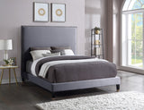 Harlie Velvet Bed - Chic Contemporary Design with Elegant Brass Nailheads & Sophisticated Style