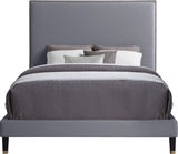 Harlie Velvet Bed - Chic Contemporary Design with Elegant Brass Nailheads & Sophisticated Style