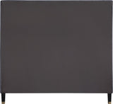 Harlie Velvet Bed - Chic Contemporary Design with Elegant Brass Nailheads & Sophisticated Style
