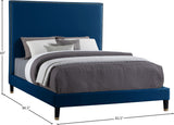 Harlie Velvet Bed - Chic Contemporary Design with Elegant Brass Nailheads & Sophisticated Style