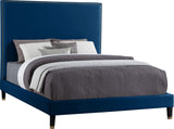 Harlie Velvet Bed - Chic Contemporary Design with Elegant Brass Nailheads & Sophisticated Style