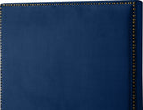 Harlie Velvet Bed - Chic Contemporary Design with Elegant Brass Nailheads & Sophisticated Style