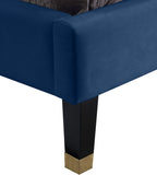 Harlie Velvet Bed - Chic Contemporary Design with Elegant Brass Nailheads & Sophisticated Style