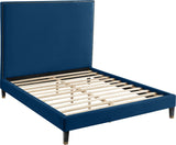 Harlie Velvet Bed - Chic Contemporary Design with Elegant Brass Nailheads & Sophisticated Style