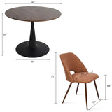 Harold & Edwin 40'' Modern Round Dining Table Set for 4 (5-Piece)