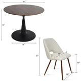 Harold & Edwin 40'' Modern Round Dining Table Set for 4 (5-Piece)