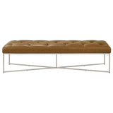 Harper Tan Leather Bench