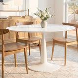 Harris 59" Modern Large Oval White Dining Table