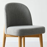 Havana Linen Upholstered Dining Chair with Solid Wood Legs (Set of 8)