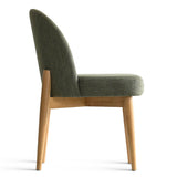 Havana Linen Upholstered Dining Chair with Solid Wood Legs (Set of 2)