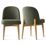 Havana Linen Upholstered Dining Chair with Solid Wood Legs (Set of 8)