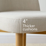Havana Linen Upholstered Dining Chair with Solid Wood Legs (Set of 8)