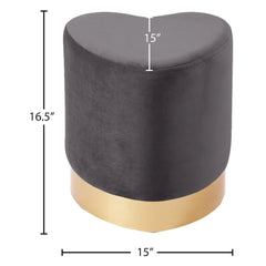 Heart Velvet Ottoman | Stool