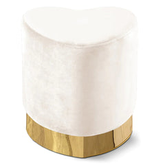 Heart Velvet Ottoman | Stool