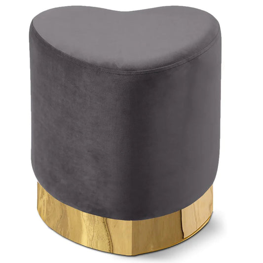 Heart Velvet Ottoman | Stool