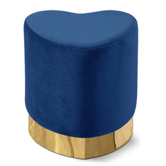 Heart Velvet Ottoman | Stool