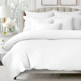 Honeycomb Waffle White Duvet Cover