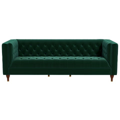 Evelyn Mid Century Modern Green Velvet Luxury Chesterfield Sofa