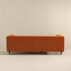 Evelyn Mid Century Modern Burnt Orange Velvet  Luxury Chesterfield Sofa