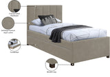Hudson Twin Trundle Bed – Luxurious Vegan Leather, Space-Saving Design for Kids' and Teen Rooms