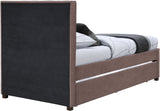 Hudson Twin Trundle Bed – Luxurious Vegan Leather, Space-Saving Design for Kids' and Teen Rooms