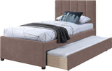 Hudson Twin Trundle Bed – Luxurious Vegan Leather, Space-Saving Design for Kids' and Teen Rooms