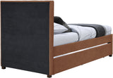 Hudson Twin Trundle Bed – Luxurious Vegan Leather, Space-Saving Design for Kids' and Teen Rooms