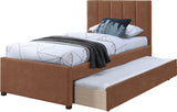 Hudson Twin Trundle Bed – Luxurious Vegan Leather, Space-Saving Design for Kids' and Teen Rooms