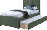 Hudson Twin Trundle Bed – Luxurious Vegan Leather, Space-Saving Design for Kids' and Teen Rooms