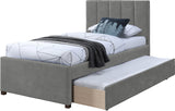 Hudson Twin Trundle Bed – Luxurious Vegan Leather, Space-Saving Design for Kids' and Teen Rooms