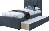 Hudson Twin Trundle Bed – Luxurious Vegan Leather, Space-Saving Design for Kids' and Teen Rooms