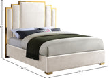 Hugo Contemporary Velvet Bed with Gold Metal Frame - Elegant Design for Regal Bedroom Style