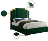 Hugo Contemporary Velvet Bed with Gold Metal Frame - Elegant Design for Regal Bedroom Style