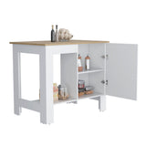 Tuhome Atenea Kitchen Island with Single Door Cabinet, Dual Interior Shelves, Open Display Shelf, Spacious Countertop Workspace, Multifunctional Storage Station for Modern Kitchens, Home Cooking and Organization