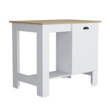 Tuhome Atenea Kitchen Island with Single Door Cabinet, Dual Interior Shelves, Open Display Shelf, Spacious Countertop Workspace, Multifunctional Storage Station for Modern Kitchens, Home Cooking and Organization