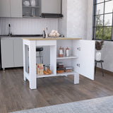 Tuhome Atenea Kitchen Island with Single Door Cabinet, Dual Interior Shelves, Open Display Shelf, Spacious Countertop Workspace, Multifunctional Storage Station for Modern Kitchens, Home Cooking and Organization