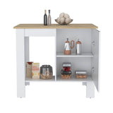 Tuhome Atenea Kitchen Island with Single Door Cabinet, Dual Interior Shelves, Open Display Shelf, Spacious Countertop Workspace, Multifunctional Storage Station for Modern Kitchens, Home Cooking and Organization