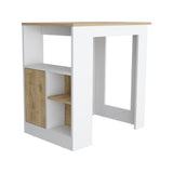 Stirling Kitchen Island with Spacious Top Surface, Push-to-Open Cabinet, Three Side Storage Shelves and Modern Multi-Functional Design for Meal Prep, Dining Convenience and Enhanced Everyday Kitchen Organization
