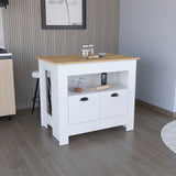 Arlet Kitchen Island With Two Drawers, One Shelf