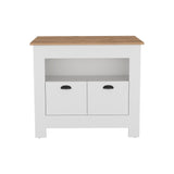 Arlet Kitchen Island With Two Drawers, One Shelf