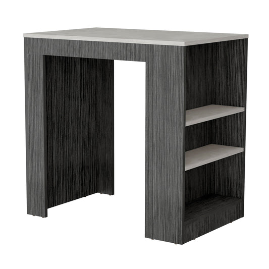 Portree Kitchen Island With 3-Side Shelves