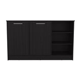 Ginger Kitchen Island, Three Open Shelves, Two Cabinets