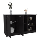 Ginger Kitchen Island, Three Open Shelves, Two Cabinets