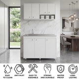 Napoleon Kitchen Cabinet Set for Home Kitchen Storage and Organization, Multi-Unit Cabinet Solution with Clean Design for Pantry and Prep Areas, Modern Style, White Finish