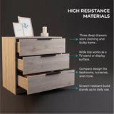 Tuhome Kaia 3 Drawers Dresser with Spacious Storage, Modern Superior Top for Décor, Functional Bedroom Organizer for Clothing and Essentials, Contemporary Space-Saving Furniture with Metal Hardware