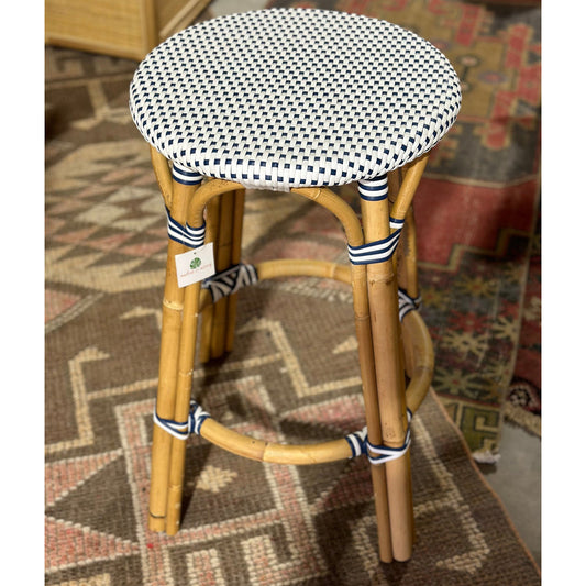 Vale Backless Counter Height Bar Stool - Blue/White