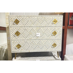 Bone Inlay Chest of Drawers - Gray